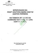 Intervenção da Profª Doutora Maria Odette Santos Ferreira na tomada de posse da Comissão Nacional de Luta contra a SIDA