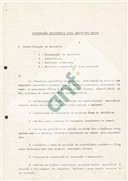 Informação necessária para projectos novos