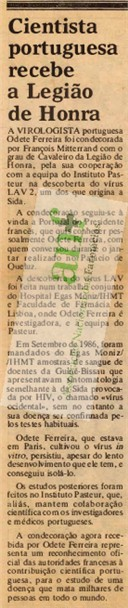 Cientista portuguesa recebe a Legião de Honra