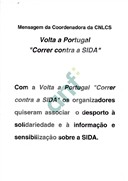 Convite para presença no final da "Volta a Portugal em Atletismo/Estafetas - Correr Contra a SIDA"