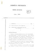 Boletim Informativo Farmácia Portuguesa - número 1 - Maio 1976