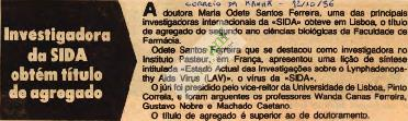 Investigadora da SIDA obtém título de agregado