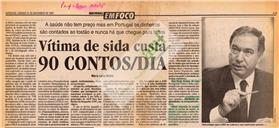 Vítima de sida custa 90 contos/dia